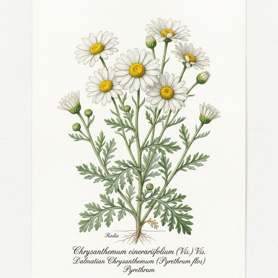 Chrysanthemum cinerariifolium (Insektenblume) – Milben & Krätze